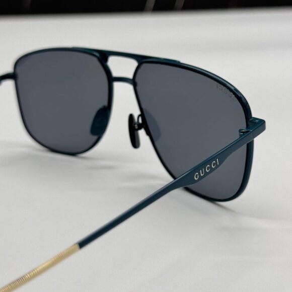 NEW GG0336S 003 GUCCI SUNGLASSES AVIATOR BLUE GREY UNISEX EYEWEAR GUCCI main image 6